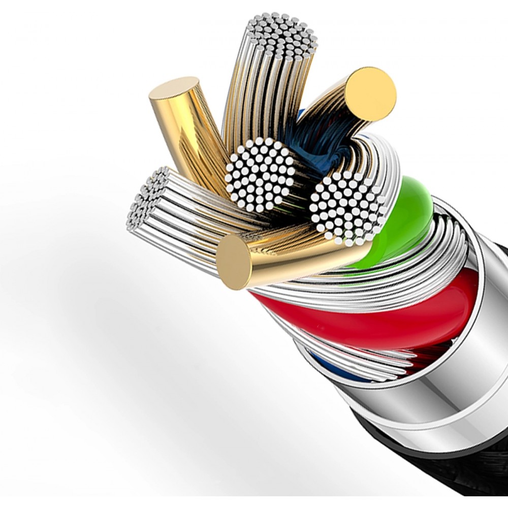 Dudao L3E 3-in-1 Kabel USB-A auf Micro USB + USB-C + Lightning 60W (1,2 m) Schnellladung - Schwarz