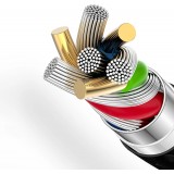 Dudao L3E 3-in-1 Kabel USB-A auf Micro USB + USB-C + Lightning 60W (1,2 m) Schnellladung - Schwarz