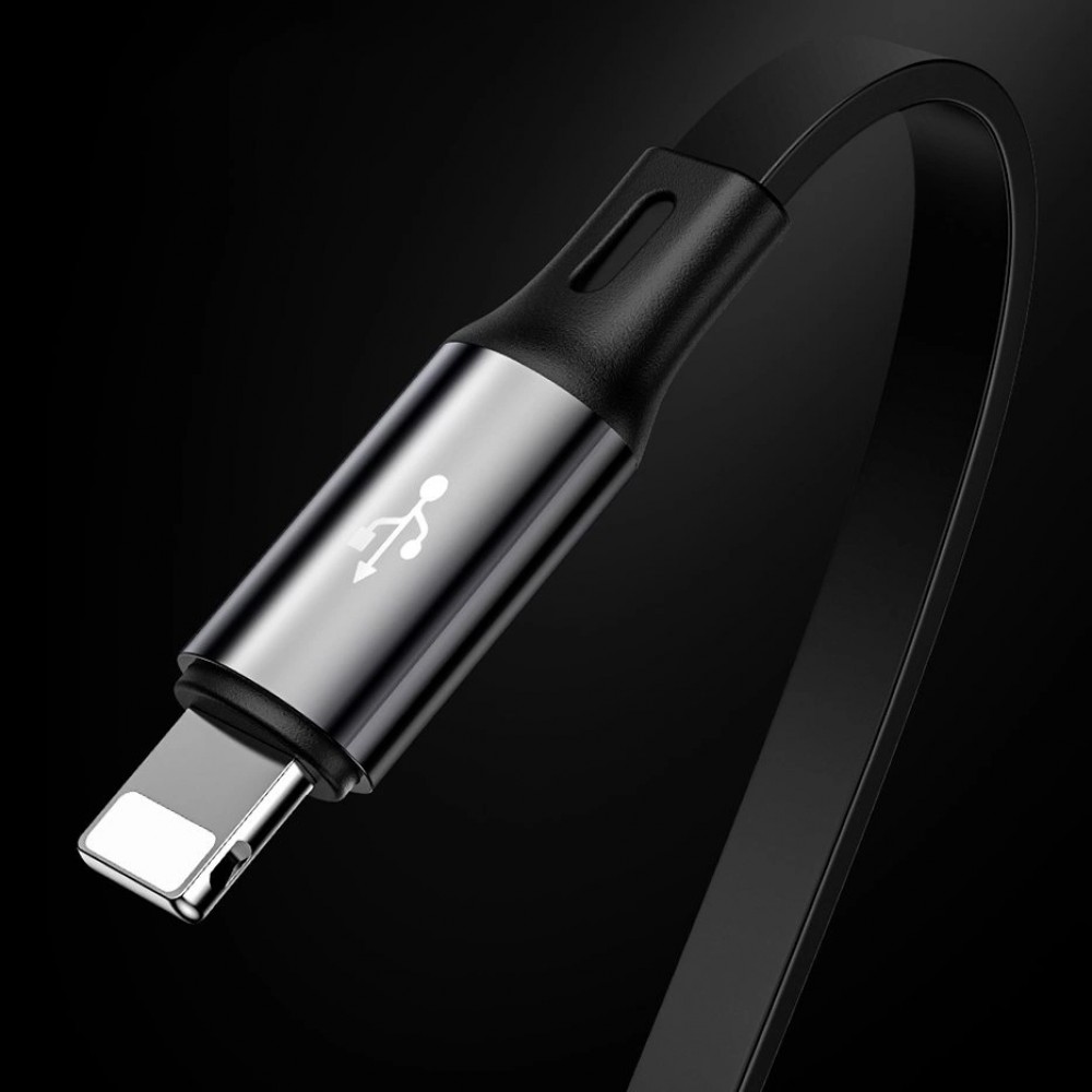 Baseus Golden Loop 3 in 1 ausziehbares Kabel USB - Micro USB / Lightning / USB-C (3.5A) 35cm - 120cm (CAMLT-JH01) - Schwarz