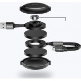 Baseus Golden Loop 3 in 1 ausziehbares Kabel USB - Micro USB / Lightning / USB-C (3.5A) 35cm - 120cm (CAMLT-JH01) - Schwarz