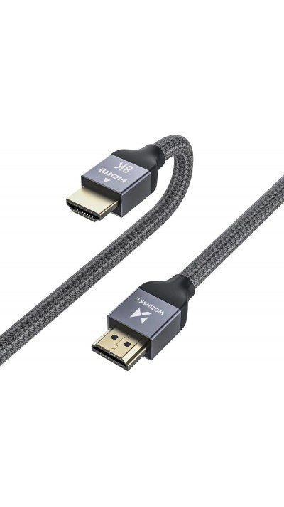 Wozinsky HDMI 2.1 Kabel 8K 60 Hz 48 Gbps / 4K 120 Hz / 2K 144 Hz (1 m) - Silber