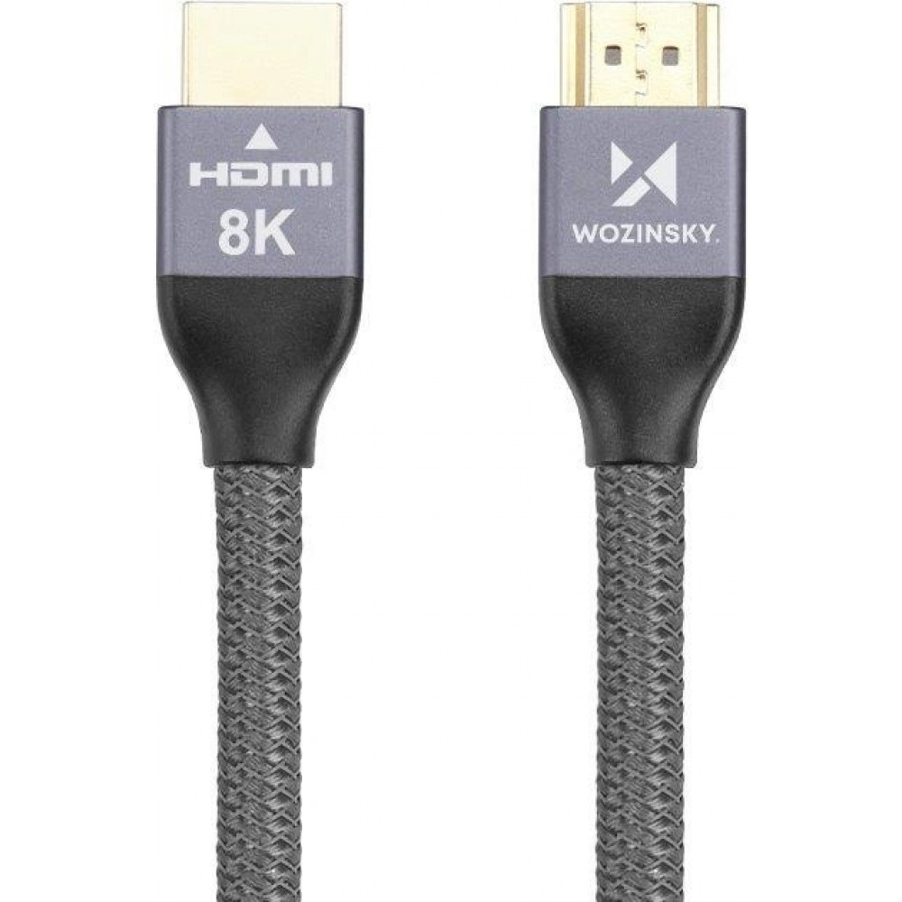 Wozinsky HDMI 2.1 Kabel 8K 60 Hz 48 Gbps / 4K 120 Hz / 2K 144 Hz (1 m) - Silber