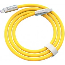 Câble USB-C vers USB-C (2m) robuste et coloré avec tête designen aluminium - Jaune