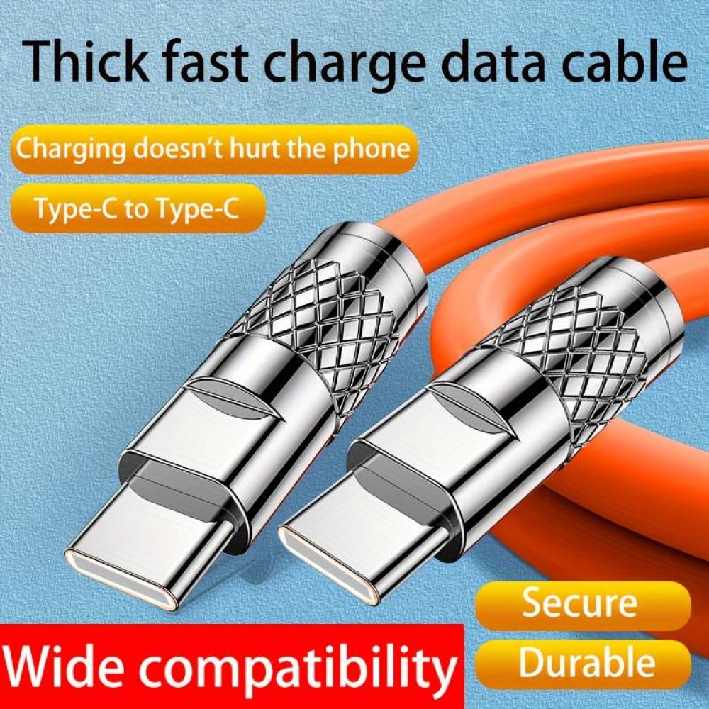 Câble USB-C vers USB-C (2m) robuste et coloré avec tête designen aluminium - Jaune