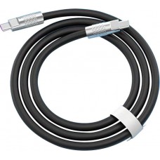 USB-C zu USB-C Ladekabel (2m) robust und bunt mit stylischem Kopf aus Aluminium - Schwarz