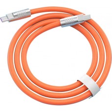 Câble USB-C vers USB-C (2m) robuste et coloré avec tête designen aluminium - Orange
