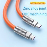 Câble USB-C vers USB-C (2m) robuste et coloré avec tête designen aluminium - Orange