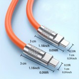 Câble USB-C vers USB-C (2m) robuste et coloré avec tête designen aluminium - Orange