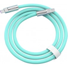 Câble USB-C vers USB-C (2m) robuste et coloré avec tête designen aluminium - Vert menthe