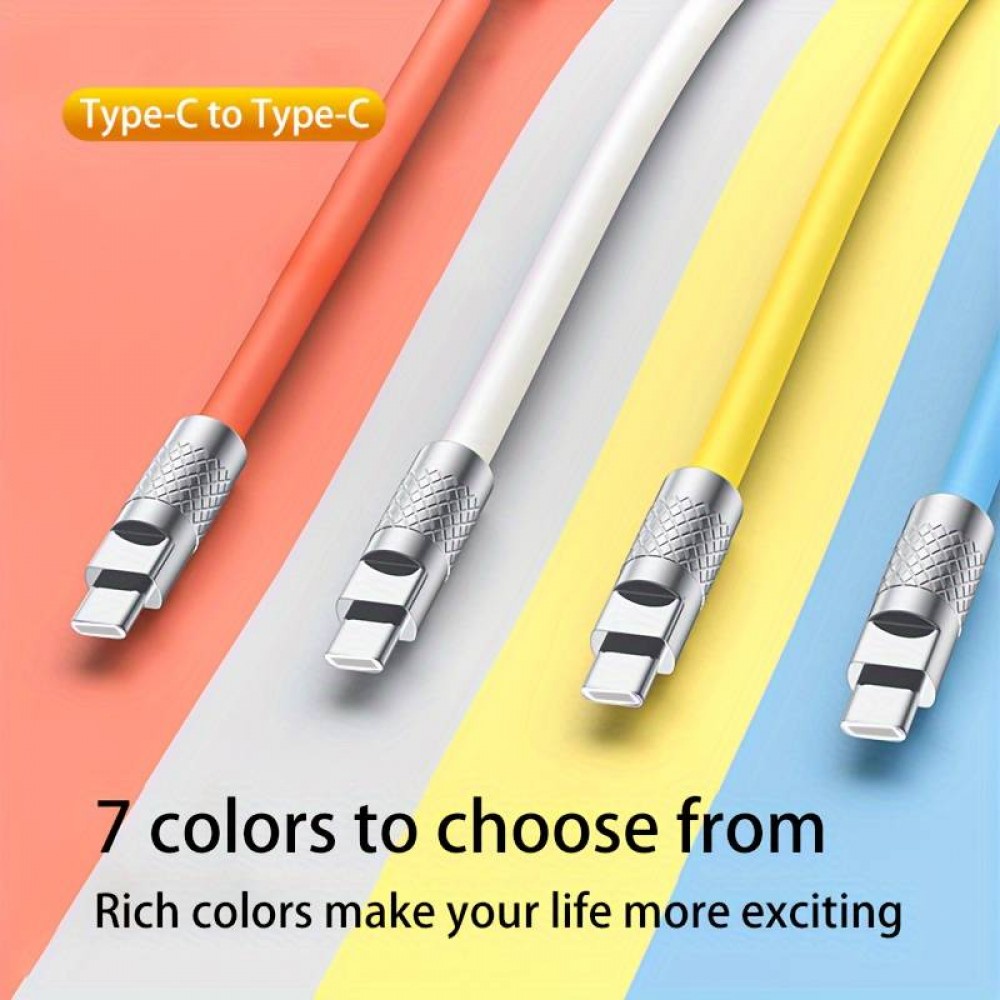 Câble USB-C vers USB-C (2m) robuste et coloré avec tête designen aluminium - Vert menthe