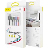 USB-Kabel 4 in 1 (1x Lightning, 2x USB-C, 1x Micro USB) geflochten Nylon 3.5A (1.2 m) - Schwarz
