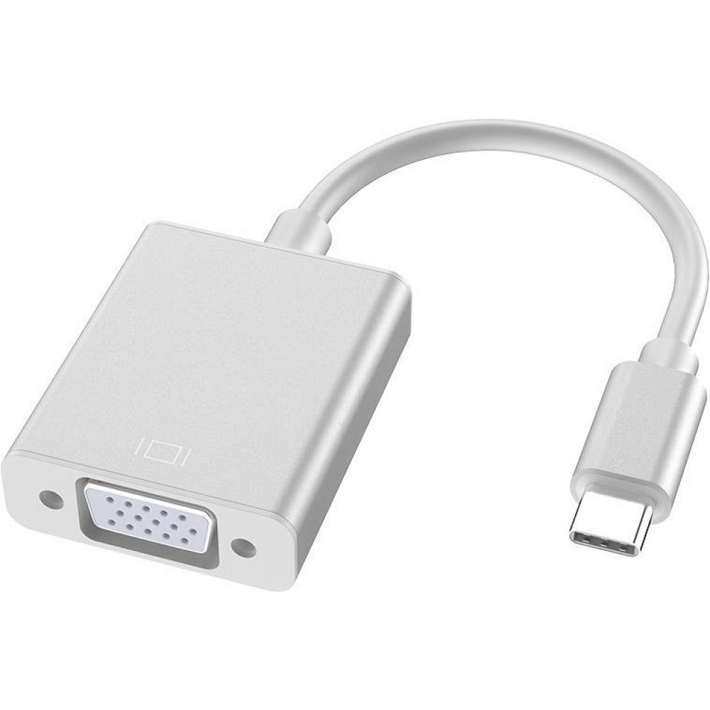 USB-C zu VGA (1080p) Adapterkabel Konverter Unterstützung Hot Plug-in - Silber