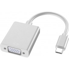 USB-C zu VGA (1080p) Adapterkabel Konverter Unterstützung Hot Plug-in - Silber