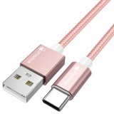 Ladekabel (1.5 m) USB-A auf USB-C - Nylon PhoneLook - Hellrosa