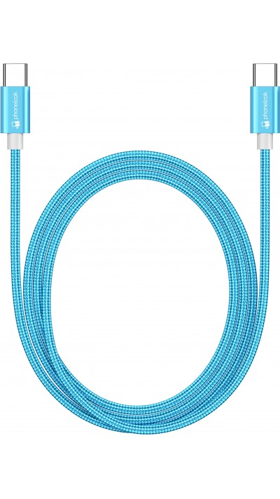 Ladekabel (1.5 m) USB-C auf USB-C - Nylon PhoneLook - Hellblau