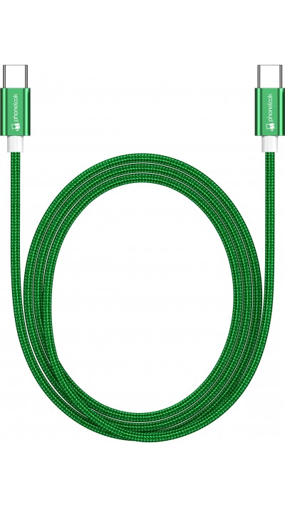 Ladekabel (1.5 m) USB-C auf USB-C - Nylon PhoneLook - Dunkelgrün