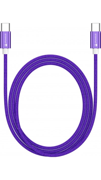 Ladekabel (1.5 m) USB-C auf USB-C - Nylon PhoneLook - Violett