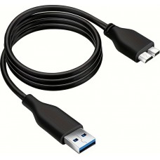 USB A 3.0 zu Micro USB B Datenkabel schnell (4,8 Gbps) für externe Festplatten (1 m) - Schwarz