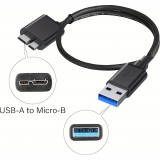 USB A 3.0 zu Micro USB B Datenkabel schnell (4,8 Gbps) für externe Festplatten (1 m) - Schwarz