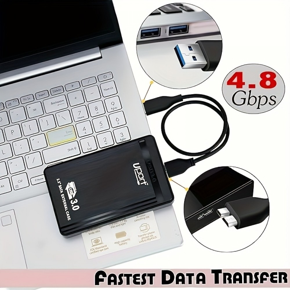 USB A 3.0 zu Micro USB B Datenkabel schnell (4,8 Gbps) für externe Festplatten (1 m) - Schwarz
