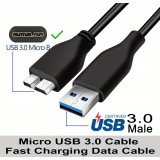 USB A 3.0 zu Micro USB B Datenkabel schnell (4,8 Gbps) für externe Festplatten (1 m) - Schwarz