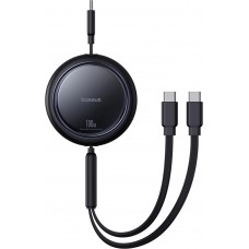 Baseus Bright Mirror Series 2x USB-C 100W (1 m) Aufrollbares Kabel - Schwarz