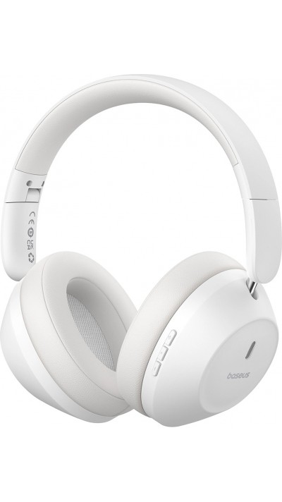 Casque Bluetooth 5.3 Sans Fil Baseus Bass 30 Max On-Ear - Son Basse Profonde - Blanc