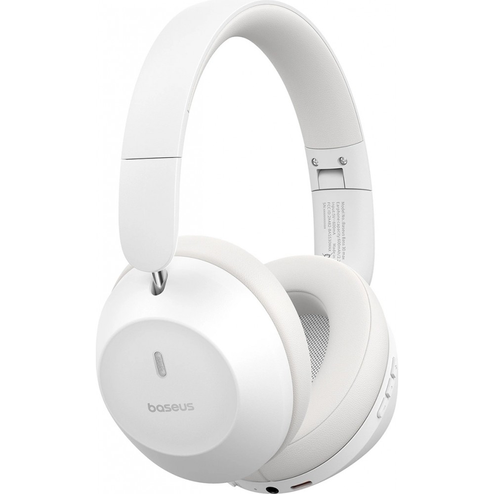 Baseus Bass 30 Max Drahtlose On-Ear Bluetooth 5.3 Kopfhörer Kabellos Hochwertig Soundqualität - Weiss