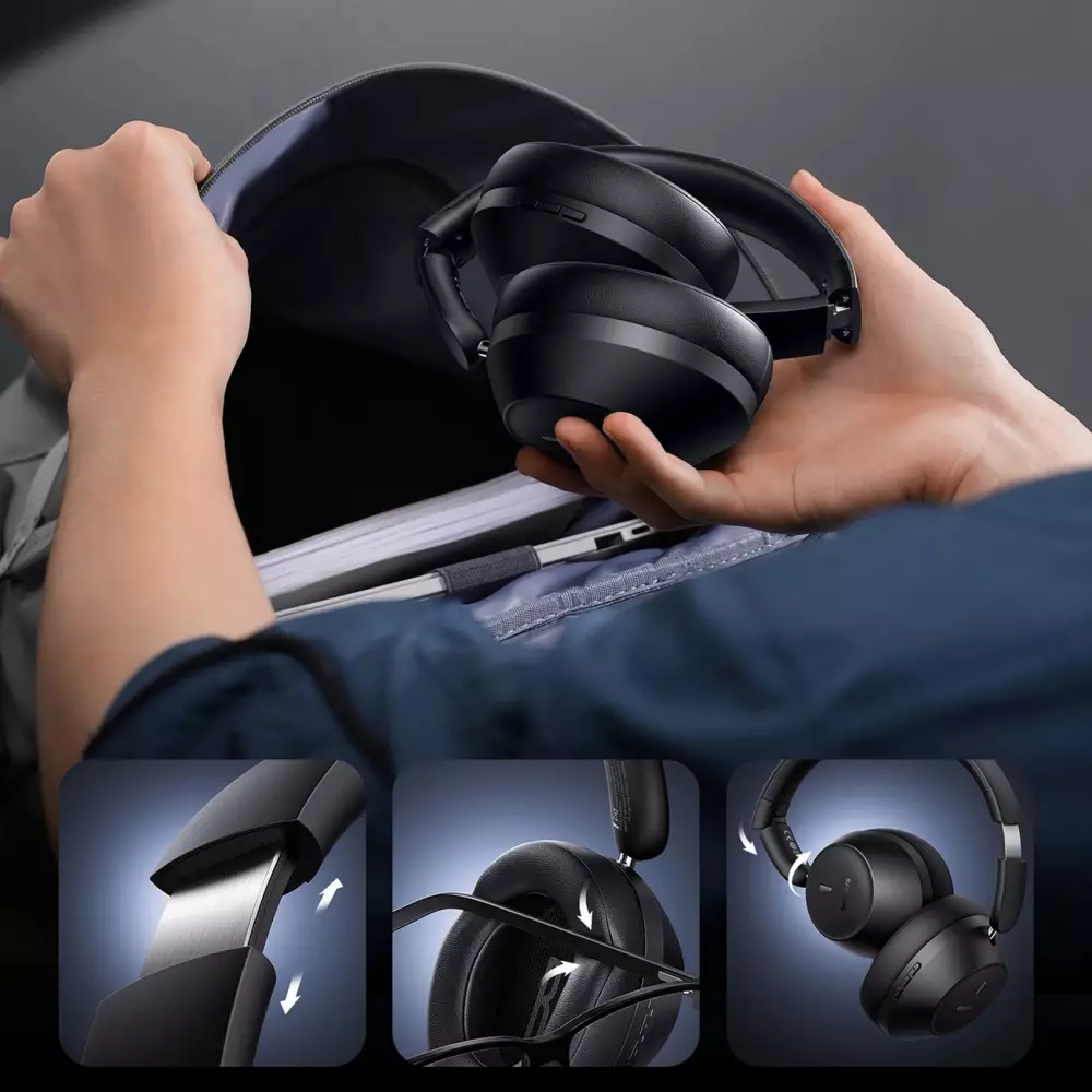 Baseus Bass 30 Max Kabellose On-Ear Bluetooth 5.3 Kopfhörer Hochwertiger Sound Leistungsstarker Bass - Schwarz