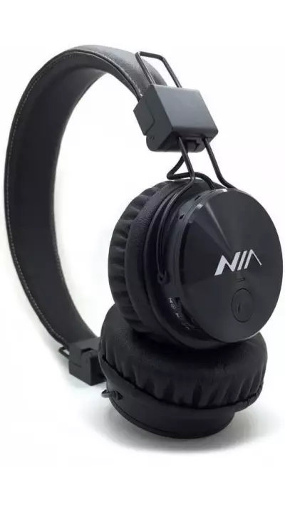 NIA X3 - Kabellose Bluetooth Kopfhörer On-Ear tiefer Bass Inkl. AUX/SD Karten Anschluss - Schwarz