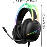ONIKUMA Gaming-Headset mit RGB-LED USB-C und HD-Mikrofon für PC und PS - Schwarz