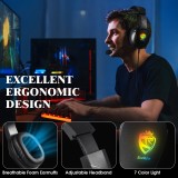 SOULBYTES S20 RGB Gaming Headset mit Surround-Sound Mikrofon für PS4 / PS5 / XBOX / PC 3.5 mm - Schwarz
