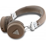 Bluetooth Kopfhörer Guess On-Ear Premium mit Dreieckslogo Kunstleder - Braun