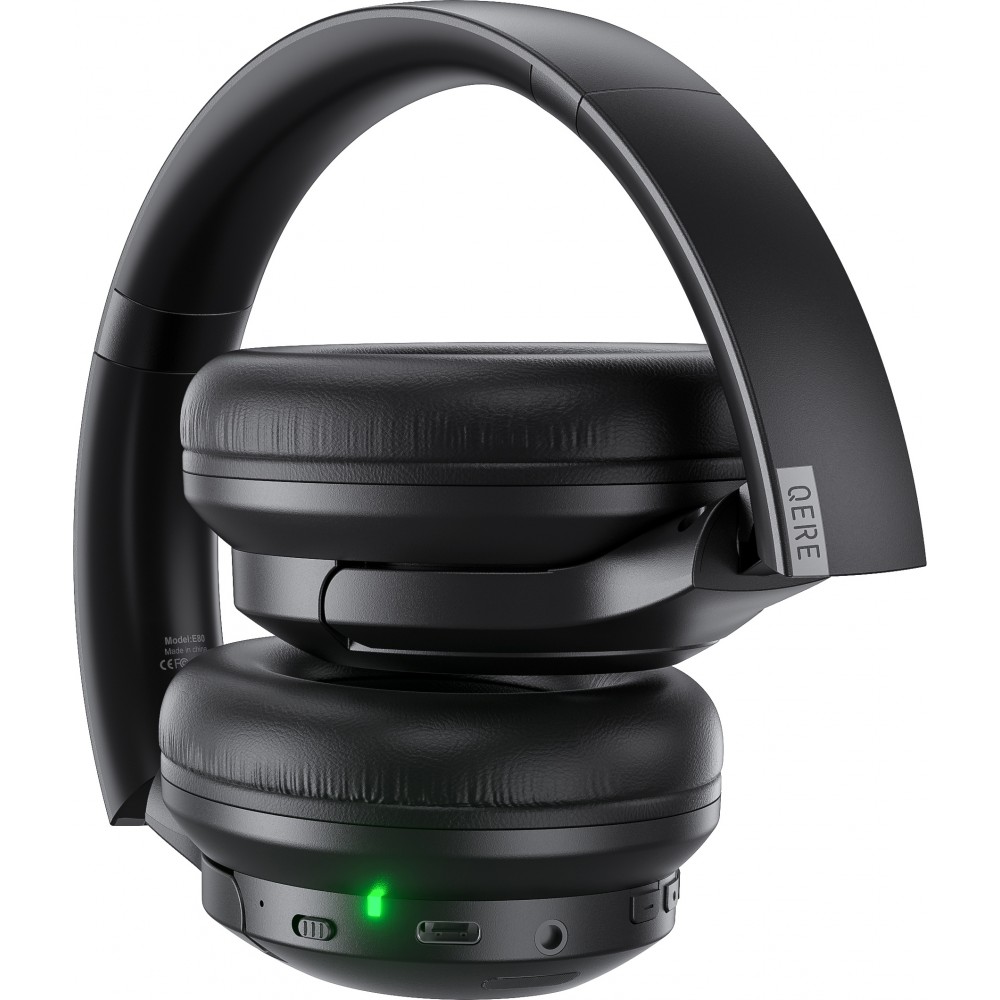 Bluetooth Kopfhörer Qere E80 mit aktiver Geräuschunterdrückung (ANC) - Schwarz