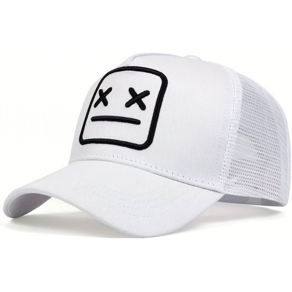 Baseballkappe aus atmungsaktivem Mesh - Unisex Trucker Cap mit Trendmotiv - Weiss