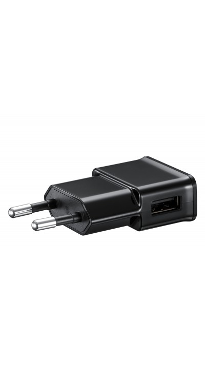 Standard Netzstecker Ladegerät - USB-A Adapter 5W für Smartphones mit Samsung-Look - Schwarz 