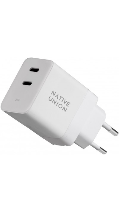 Native Union Ladegerät 2 x USB-C PD 35W GaN Fast Charge - Weiss