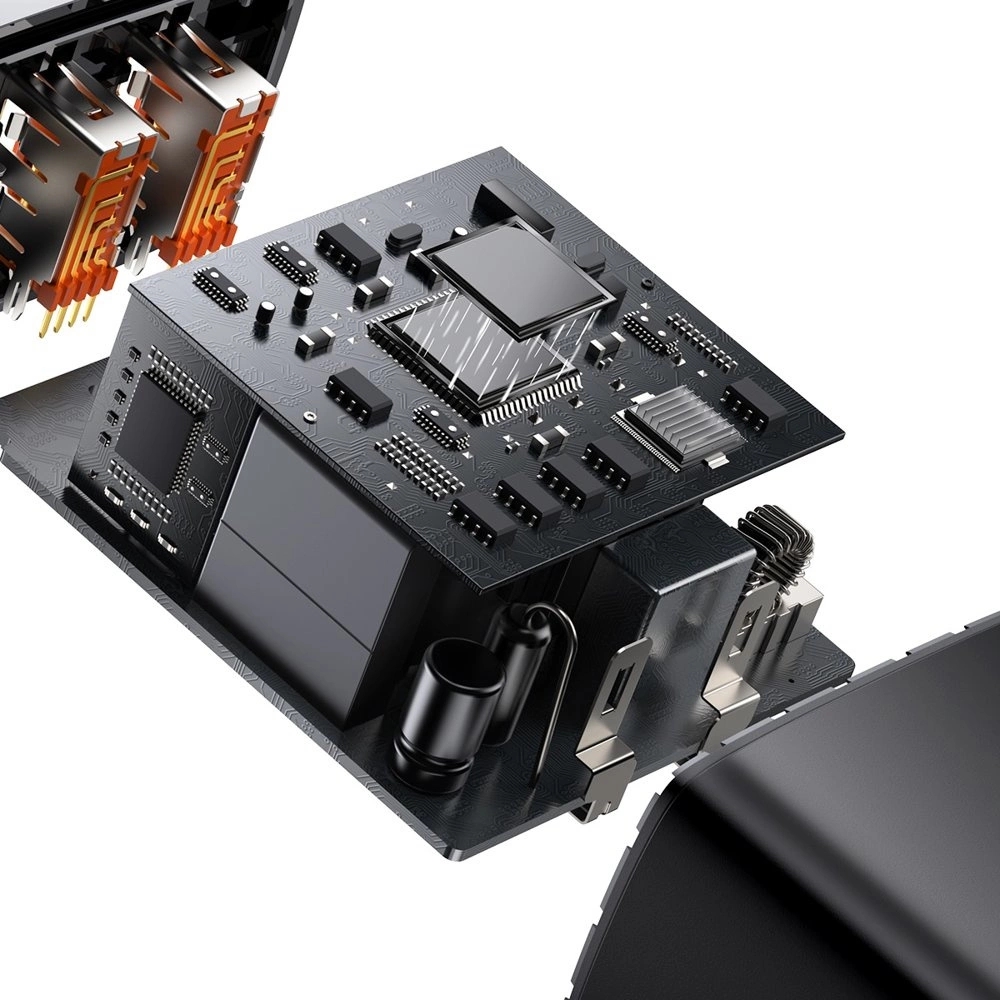 Baseus Kompakter Schnellladegerät 2x USB USB Typ C 30W 3A Power Delivery Quick Charge - Schwarz