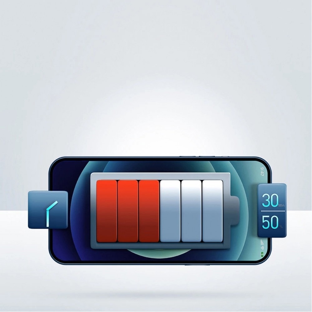 Baseus Kompakter Schnellladegerät 2x USB USB Typ C 30W 3A Power Delivery Quick Charge - Schwarz