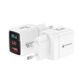 Ladestecker USB-A und USB-C GaN/PD3.0 35W mit LED Anzeige Ultra Leistung PhoneLook - Weiss