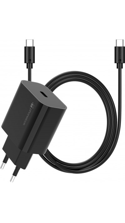 20W USB-C Ladegerät mit 1m Ladekabel USB-C (iPhone) - Schwarz