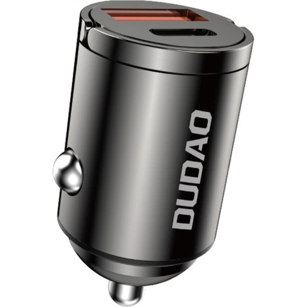 Dudao R3MAX 48W QC PD Schnellladegerät Auto USB-A / USB-C - Schwarz