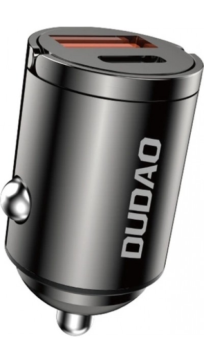 Dudao R3MAX 48W QC PD Schnellladegerät Auto USB-A / USB-C - Schwarz