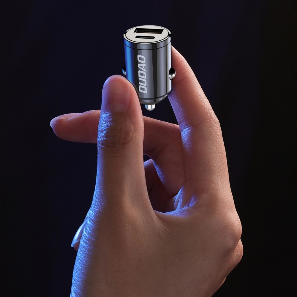 Dudao R3MAX 48W QC PD Schnellladegerät Auto USB-A / USB-C - Schwarz