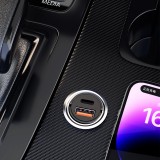 Dudao R3MAX 48W QC PD Schnellladegerät Auto USB-A / USB-C - Schwarz