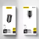 Dudao R3MAX 48W QC PD Schnellladegerät Auto USB-A / USB-C - Schwarz