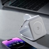 Dudao A11N 15W faltbares 3-in-1 Induktionsladegerät mit USB-C Kabel - Weiss