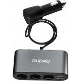 Dudao 3x Zigarettenanzünder Auto Mehrfachstecker mit Doppel-USB-A Multifunktionsverteiler - Schwarz