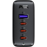 Acefast 100W GaN Schnellladegerät (3x USB-C / 1x USB-A) mit 100W USB-C Winkelkabel (2 m) - Schwarz