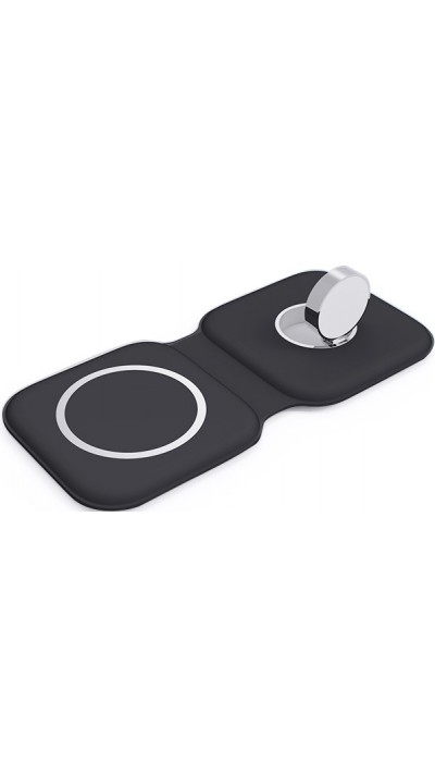 Faltbare 15W Wireless Charger 3 in 1 Ladegerät für iPhone, AirPods & Apple Watch - Schwarz